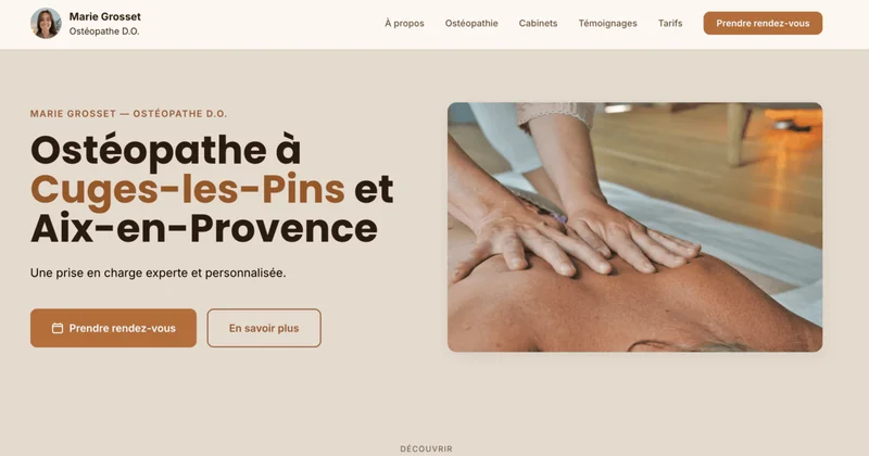 Marie Grosset Ostéopathe — project thumbnail